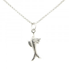 Collier Argent LA MER Poisson / Mini jaseron 42+3cm