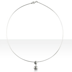 Collier Argent OMEGA 10/COQUILLE ST JACQUES DOUB