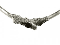 Collier Argent OMEGA PLAT 6 - 2 TETES           
