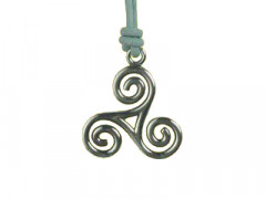 Collier Argent TRISKELL FIL 5/CUIR CIRE           