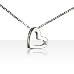 Collier COEUR 1 Diamant "ECLAT" Argent massif