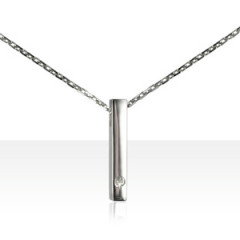 Collier "ECLAT" Argent 1 Diamant BARRETTE       