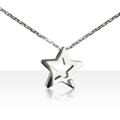 Collier ETOILE et Diamant "ECLAT" Argent