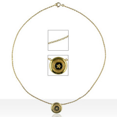 Collier Plaqué Or CREOLE ONYX 1 MOT/PM          