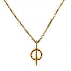 Collier Plaqué Or PHI PM_Barrette Gourmette -42CM
