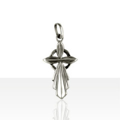 Croix Argent CELTIQUE PALMETTE 3                  