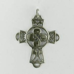 Croix Argent ROSACE FILIGRANE                     