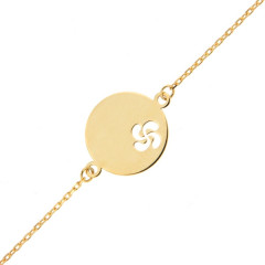 Gourmette bébé croix basque médaille Or 375°°°