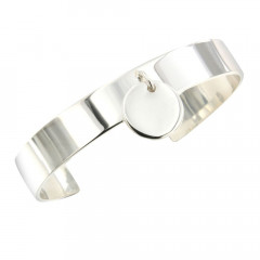 Jonc médaille 10mm - Argent massif