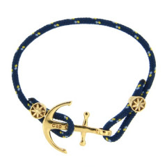 Bracelet Plaqué Or Ancre CAP COZ - bleu            