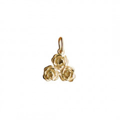 Pendentif 3 ROSES Triangle Plaqué Or Z13        