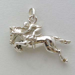 Pendentif Argent CHEVAL ET CAVALIER GM                 