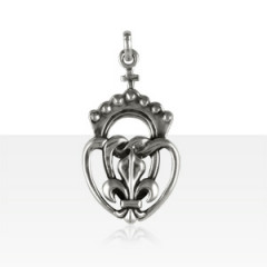 Pendentif Argent COEUR VENDEEN 4/FLEUR DE LYS