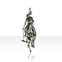 Pendentif Argent POLO CHEVAL ET CAVALIER               