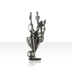 Pendentif Argent POLO TETE/MAILLET/BALLE               