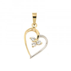 Pendentif coeur bicolore Or 375 °°°
