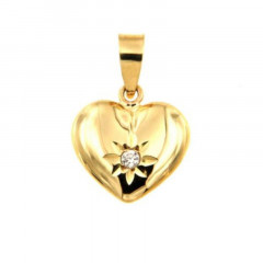 Pendentif  COEUR bombé Or 375°°° 