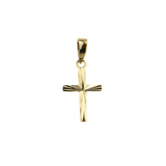 Pendentif CROIX striée Or 375°°° 15x9mm