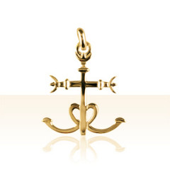 Pendentif Plaqué Or CROIX DE CAMARGUE MASSIVE TGM    