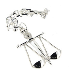 Porte-clés Argent CADUCEE NOTAIRE
