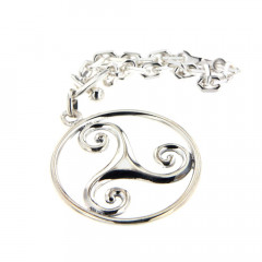 Porte-clés Argent TRISKELL ENTOURAGE ROND/5       