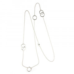 Sautoir Argent EPURE-L 6 Cercles L: 80cm 