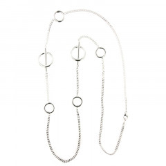 Sautoir Argent PHI - 6 anneaux_80cm
